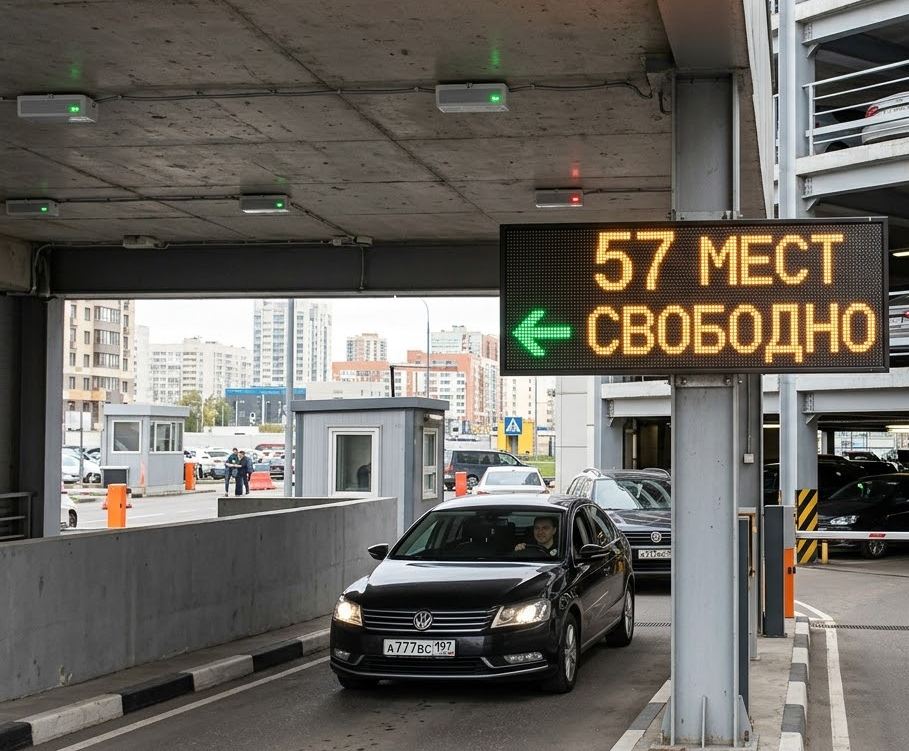 Система учета свободных мест на парковке: от датчика до водителя